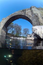 Mark Thomas under Devils bridge,river Lune Cumbria. 10.5m... by Derek Haslam 